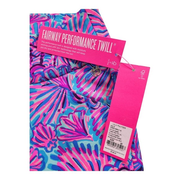 NWT LILLY PULITZER CORSO PANT TURQUOISE OASIS SHELLEIDOSCOPE GOLF Size 00 $138 - Picture 3 of 9
